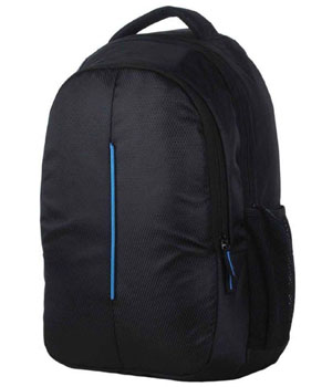 Polyester 15 L Blue School Bag with Laptop Compartment (Black)